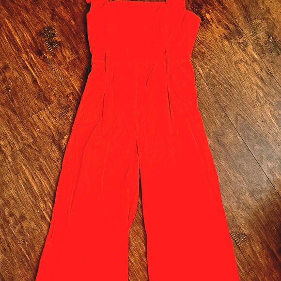 Anthropologie Seen Worn Kept Red Wide Leg Jumpsuit 8 - Picture 10 of 10